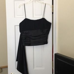 Black chiffon and satin top